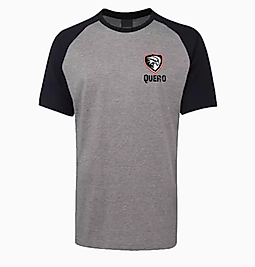 QUERO BİSİKLET YAKA RENK BLOKLU GRİ T-SHİRT