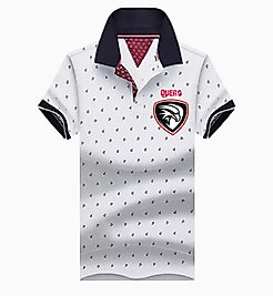 QUERO DESENLİ BEYAZ POLO T-SHİRT