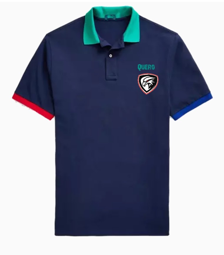 QUERO LACİVERT RENK BLOKLU POLO YAKA T-SHİRT