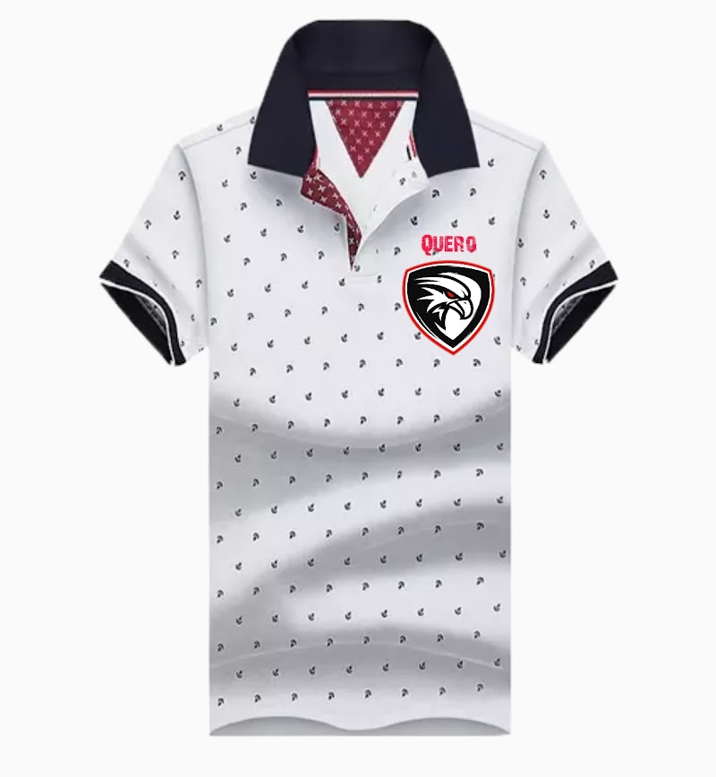 QUERO DESENLİ BEYAZ POLO T-SHİRT