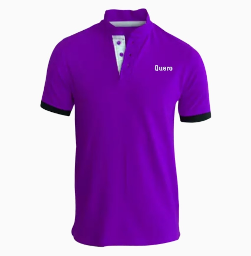 QUERO MOR HAKİM YAKA T-SHİRT